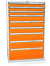 Dílenská zásuvková skříň 1373 x 860 x 600 - 9x zásuvka